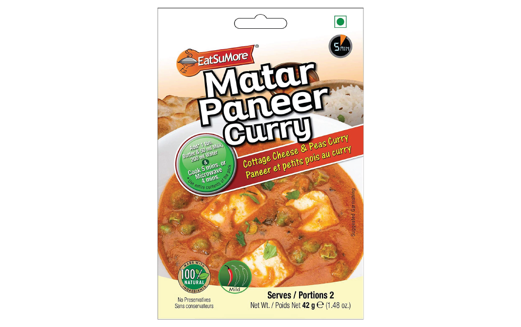 EatSuMore Matar Paneer Curry    Pack  42 grams